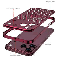 Buy Original Premium Aluminum Alloy Carbon fiber back Cover Metal Light Sturdy Shockproof Protective Case with Camera Lens Protector Film for iPhone,James at Caseles-iPhone 18 Pro Max, Burgundy