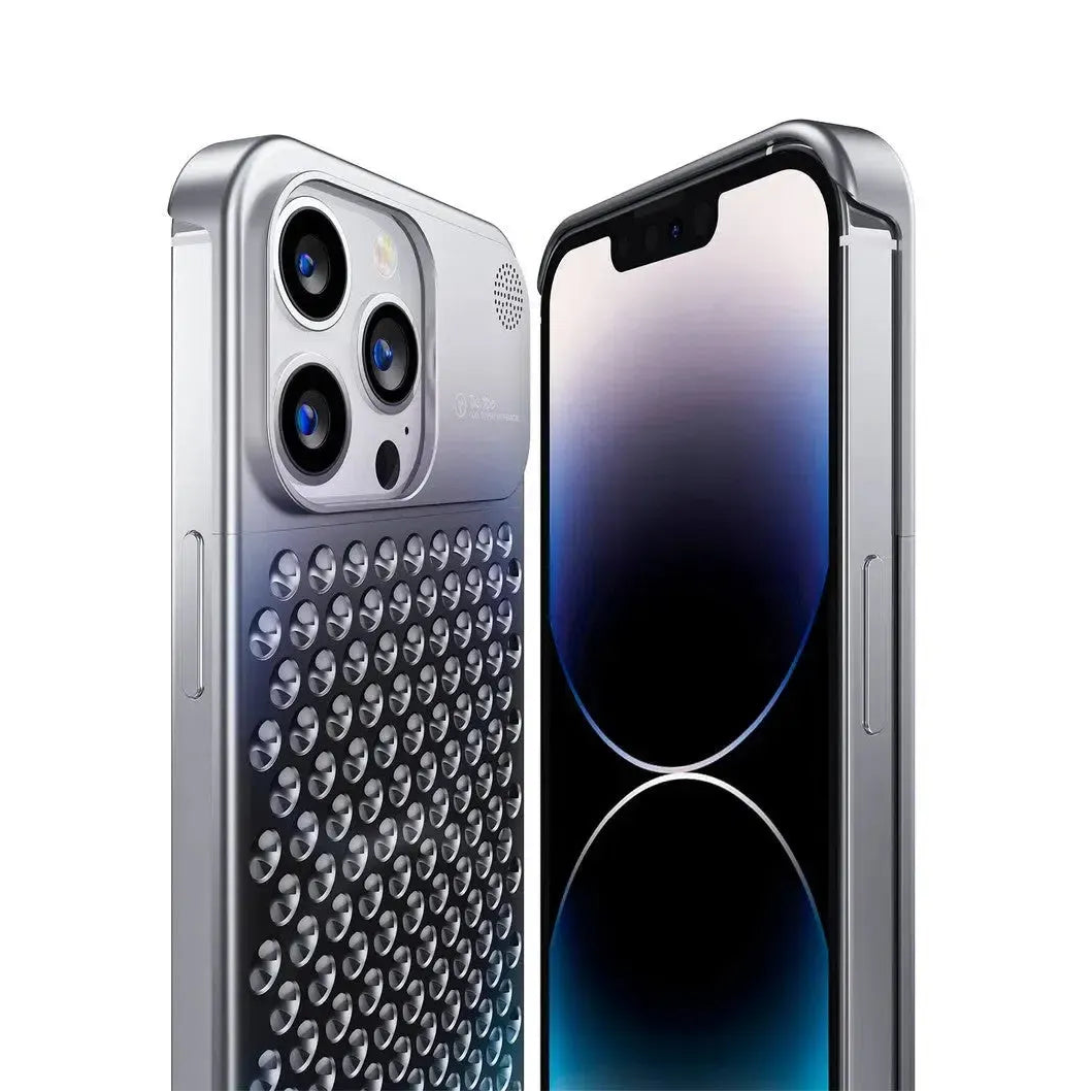 Buy Original Premium Aluminum Alloy Carbon fiber back Cover Metal Light Sturdy Shockproof Protective Case with Camera Lens Protector Film for iPhone,James at Caseles-iPhone 16 Pro Max, Grey
