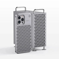 Buy Original Premium Aluminum Alloy Carbon fiber back Cover Metal Light Sturdy Shockproof Protective Case with Camera Lens Protector Film for iPhone,James at Caseles-iPhone 16 Pro Max, Grey