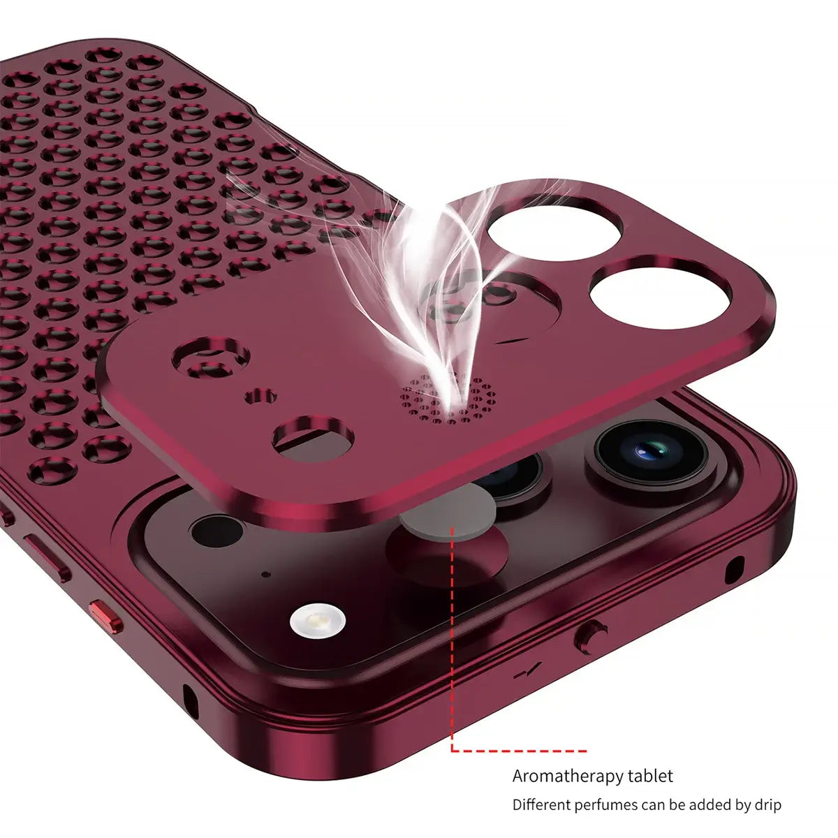 Buy Original Premium Aluminum Alloy Carbon fiber back Cover Metal Light Sturdy Shockproof Protective Case with Camera Lens Protector Film for iPhone,James at Caseles-iPhone 18 Pro Max, Burgundy