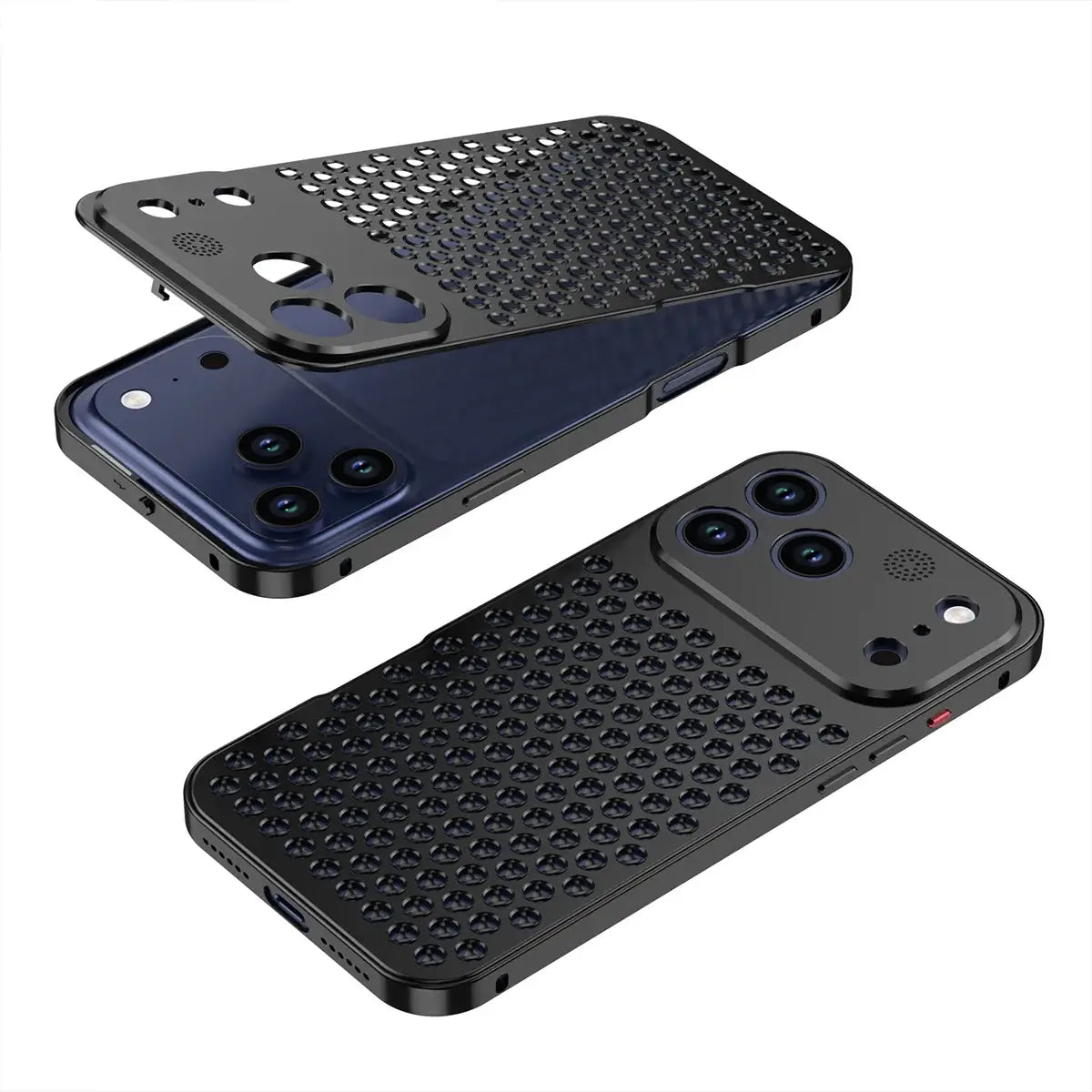 Buy Original Premium Aluminum Alloy Carbon fiber back Cover Metal Light Sturdy Shockproof Protective Case with Camera Lens Protector Film for iPhone,James at Caseles-iPhone 18 Pro Max, Burgundy