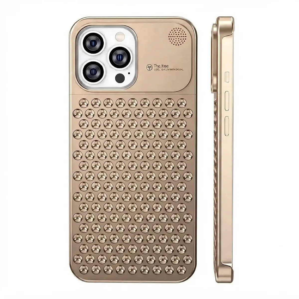 Buy Original Premium Aluminum Alloy Carbon fiber back Cover Metal Light Sturdy Shockproof Protective Case with Camera Lens Protector Film for iPhone,James at Caseles-iPhone 18 Pro Max, Gold