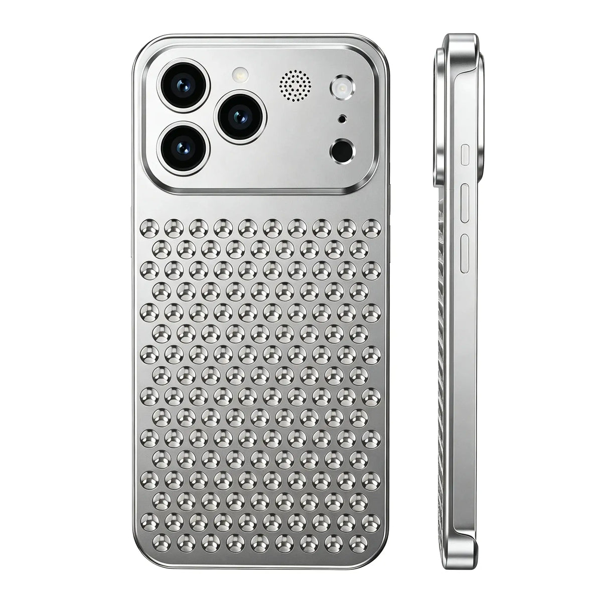 Buy Original Premium Aluminum Alloy Carbon fiber back Cover Metal Light Sturdy Shockproof Protective Case with Camera Lens Protector Film for iPhone,James at Caseles-iPhone 18 Pro Max, Silver