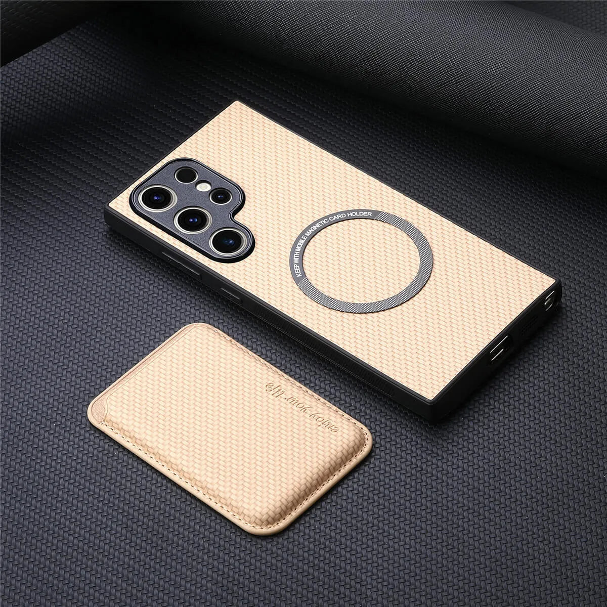 Buy Luxury Leather Galaxy Wallet Case with Magnetic Closure & Card Slot - Jaxson at Caseles-Samsung Galaxy S25 Ultra, Bronze