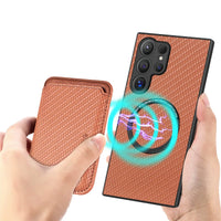Buy Luxury Leather Galaxy Wallet Case with Magnetic Closure & Card Slot - Jaxson at Caseles-Samsung Galaxy S25 Ultra, Bronze