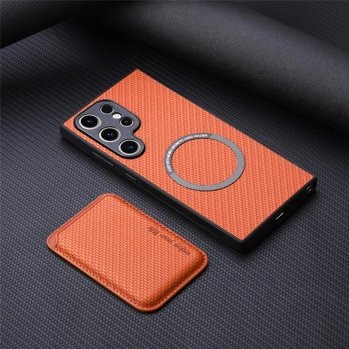 Buy Luxury Leather Galaxy Wallet Case with Magnetic Closure & Card Slot - Jaxson at Caseles-Samsung Galaxy S25 Ultra, Bronze