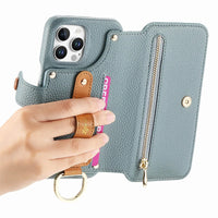 Buy Caseles Leather Case for iPhone with Wrist Strap Flip Cover with Ring RFID Blocking Zipper Wallet Cover for Women,Jessica at Caseles-iPhone 16 Pro Max, Black