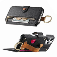 Buy Caseles Leather Case for iPhone with Wrist Strap Flip Cover with Ring RFID Blocking Zipper Wallet Cover for Women,Jessica at Caseles-iPhone 16 Pro Max, Black