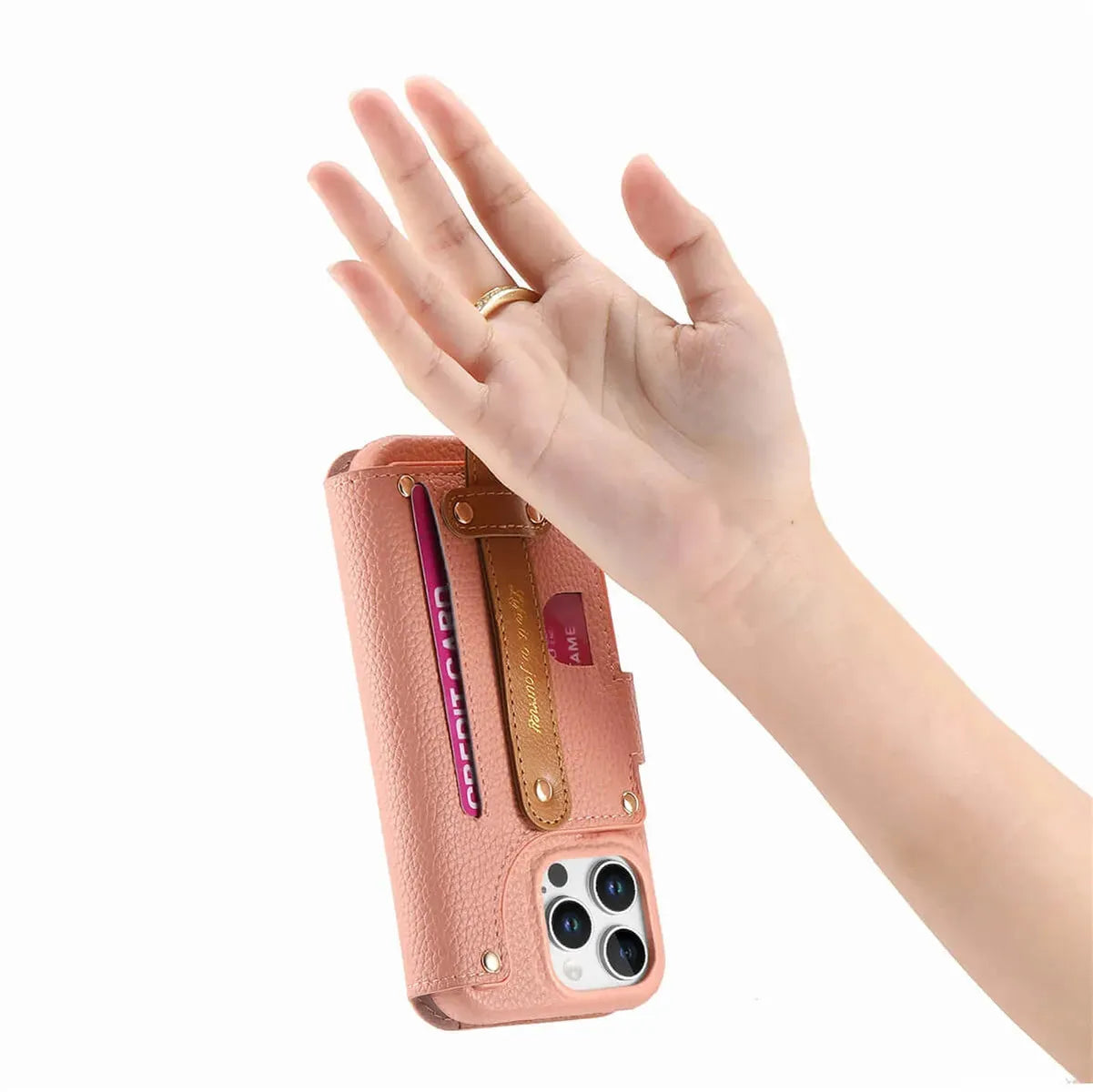 Buy Caseles Leather Case for iPhone with Wrist Strap Flip Cover with Ring RFID Blocking Zipper Wallet Cover for Women,Jessica at Caseles-iPhone 16 Pro Max, Black