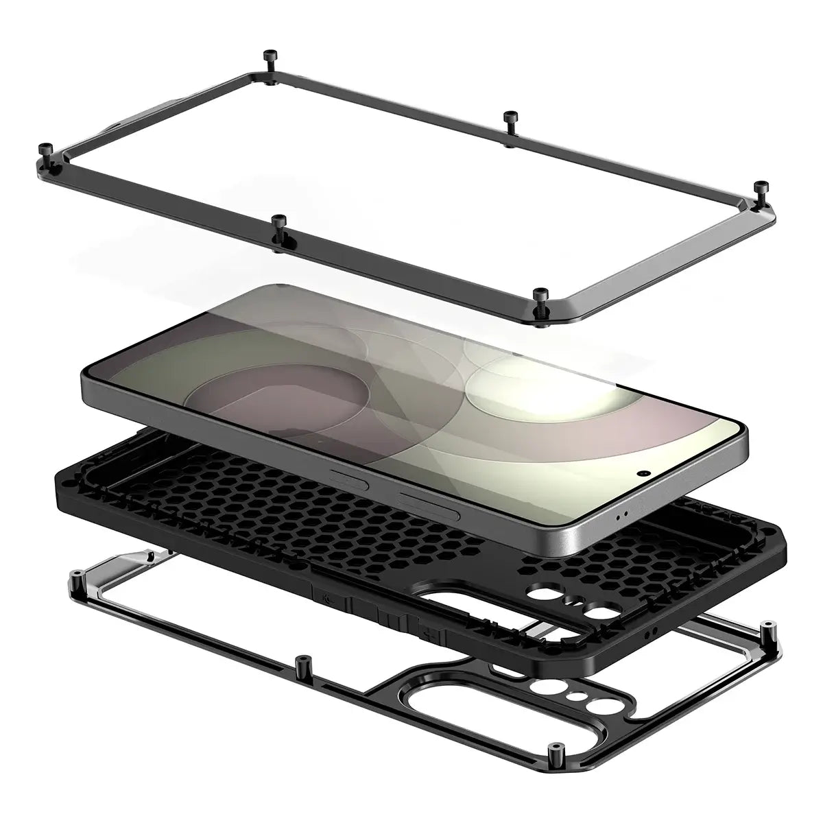 Buy S26 Ultra Metal Case, Waterproof Dustproof Shockproof 3-Proof Cover, Wireless Charging & Heat Dissipation Armor for Samsung S26 Ultra 5G - JONAH at Caseles-Samsung Galaxy S26 Ultra, Black