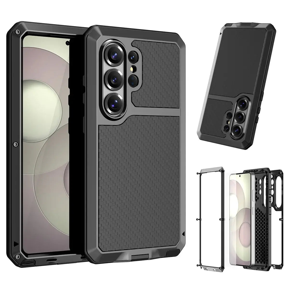 Buy S26 Ultra Metal Case, Waterproof Dustproof Shockproof 3-Proof Cover, Wireless Charging & Heat Dissipation Armor for Samsung S26 Ultra 5G - JONAH at Caseles-Samsung Galaxy S26 Ultra, Black
