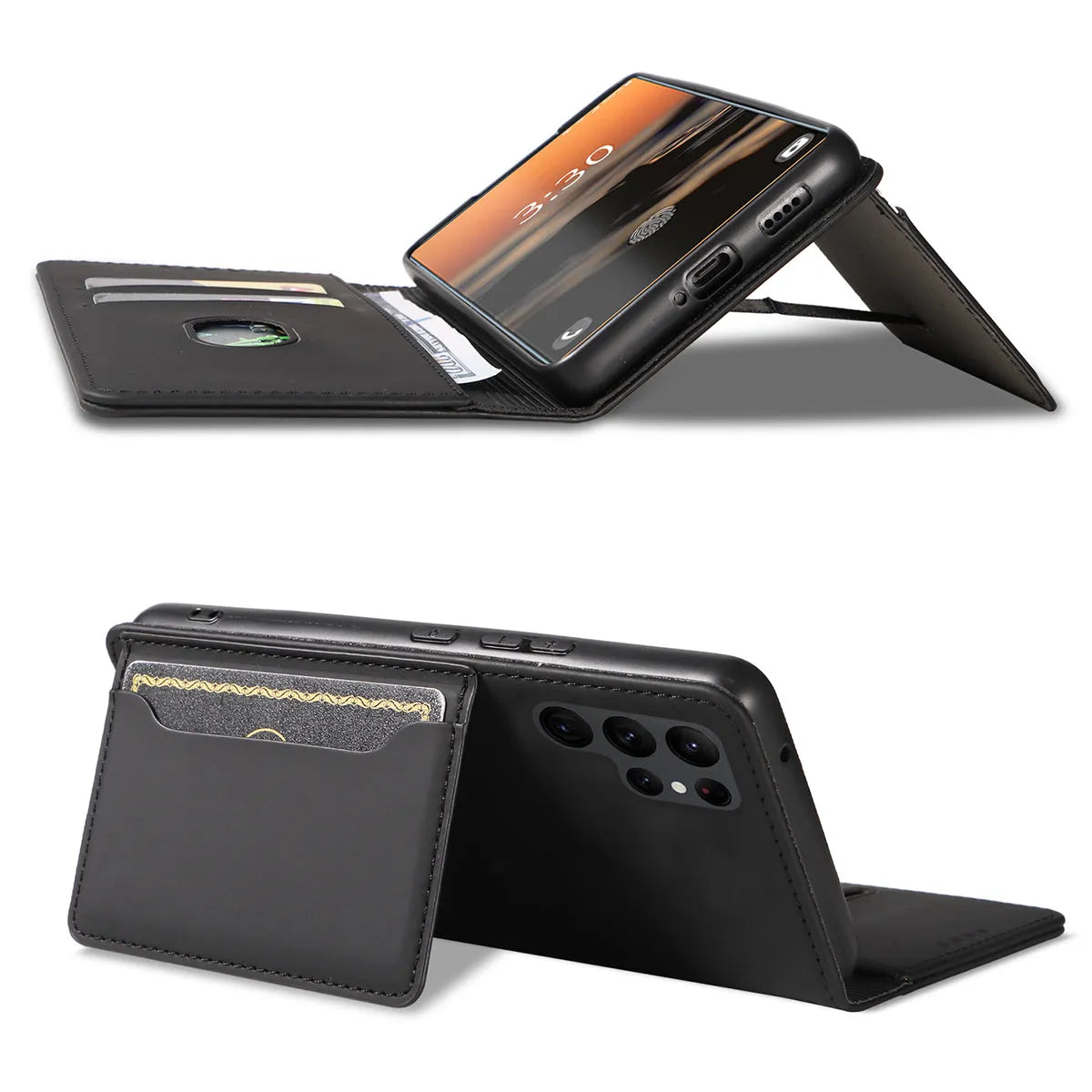 Buy Caseles Magnetic Folio Wallet Phone Case, Premium Leather, Credit Card Holder, Magnetic Closure, Flip Kickstand Shockproof Case,Jordan at Caseles-Samsung Galaxy S25 Ultra, Black