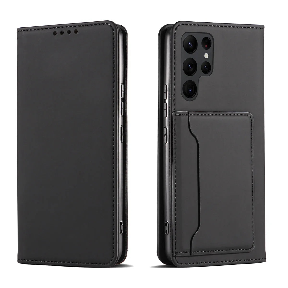 Buy Caseles Magnetic Folio Wallet Phone Case, Premium Leather, Credit Card Holder, Magnetic Closure, Flip Kickstand Shockproof Case,Jordan at Caseles-Samsung Galaxy S25 Ultra, Black