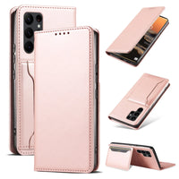 Buy Caseles Magnetic Folio Wallet Phone Case, Premium Leather, Credit Card Holder, Magnetic Closure, Flip Kickstand Shockproof Case,Jordan at Caseles-Samsung Galaxy S25 Ultra, Rose Gold