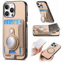 Buy Magnetic Wallet Case with Built-in AirTag Holder, Detachable Card Slot, Kickstand & Full-Body Protection - Josiah at Caseles-iPhone 16 Pro Max, Beige