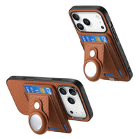 Buy Magnetic Wallet Case with Built-in AirTag Holder, Detachable Card Slot, Kickstand & Full-Body Protection - Josiah at Caseles-iPhone 17 Pro Max, Black