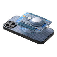 Buy Magnetic Wallet Case with Built-in AirTag Holder, Detachable Card Slot, Kickstand & Full-Body Protection - Josiah at Caseles-iPhone 17 Pro Max, Black