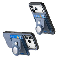 Buy Magnetic Wallet Case with Built-in AirTag Holder, Detachable Card Slot, Kickstand & Full-Body Protection - Josiah at Caseles-iPhone 17 Pro Max, Black