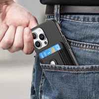 Buy Magnetic Wallet Case with Built-in AirTag Holder, Detachable Card Slot, Kickstand & Full-Body Protection - Josiah at Caseles-iPhone 17 Pro Max, Black