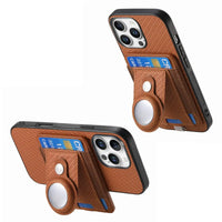 Buy Magnetic Wallet Case with Built-in AirTag Holder, Detachable Card Slot, Kickstand & Full-Body Protection - Josiah at Caseles-iPhone 17 Pro Max, Black