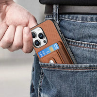 Buy Magnetic Wallet Case with Built-in AirTag Holder, Detachable Card Slot, Kickstand & Full-Body Protection - Josiah at Caseles-iPhone 17 Pro Max, Black