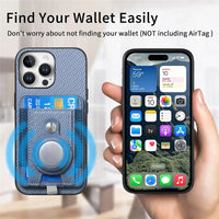 Buy Magnetic Wallet Case with Built-in AirTag Holder, Detachable Card Slot, Kickstand & Full-Body Protection - Josiah at Caseles-iPhone 17 Pro Max, Black