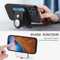 Buy Magnetic Wallet Case with Built-in AirTag Holder, Detachable Card Slot, Kickstand & Full-Body Protection - Josiah at Caseles-iPhone 17 Pro Max, Black