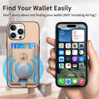 Buy Magnetic Wallet Case with Built-in AirTag Holder, Detachable Card Slot, Kickstand & Full-Body Protection - Josiah at Caseles-iPhone 17 Pro Max, Black