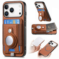 Buy Magnetic Wallet Case with Built-in AirTag Holder, Detachable Card Slot, Kickstand & Full-Body Protection - Josiah at Caseles-iPhone 17 Pro Max, Bronze