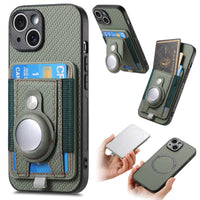 Buy Magnetic Wallet Case with Built-in AirTag Holder, Detachable Card Slot, Kickstand & Full-Body Protection - Josiah at Caseles-iPhone 17 Pro Max, Green