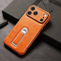 Buy Premium MagSafe Leather Case with 360° Rotatable Stand & Wrist Strap - Julian at Caseles-iPhone 18 Pro Max, Brown