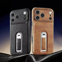 Buy Premium MagSafe Leather Case with 360° Rotatable Stand & Wrist Strap - Julian at Caseles-iPhone 18 Pro Max, Brown