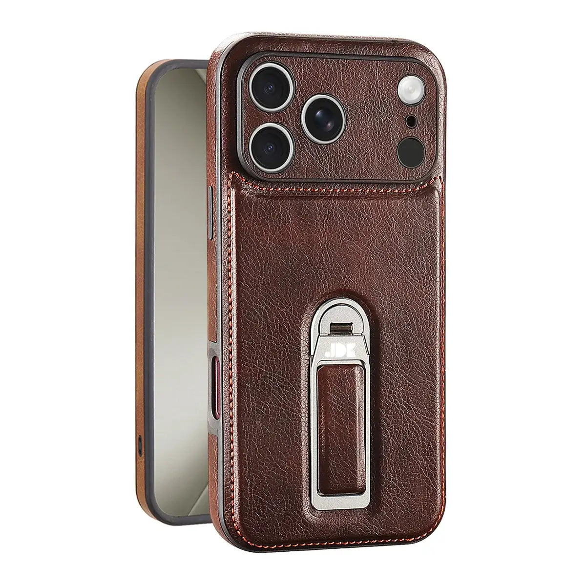 Buy Premium MagSafe Leather Case with 360° Rotatable Stand & Wrist Strap - Julian at Caseles-iPhone 18 Pro Max, Brown