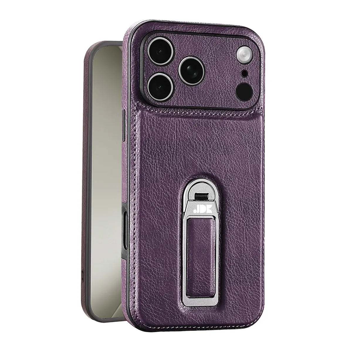 Buy Premium MagSafe Leather Case with 360° Rotatable Stand & Wrist Strap - Julian at Caseles-iPhone 18 Pro Max, Purple