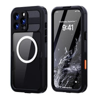 Buy IP68 Waterproof Phone Case, Compatible with Magsafe, Built in Screen Protector, 14FT Shockproof, Rugged Metal Full Body Aluminum Cover - Kayden at Caseles-iPhone 16 Pro Max, Black
