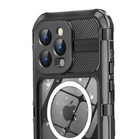 Buy IP68 Waterproof Phone Case, Compatible with Magsafe, Built in Screen Protector, 14FT Shockproof, Rugged Metal Full Body Aluminum Cover - Kayden at Caseles-iPhone 16 Pro Max, Black