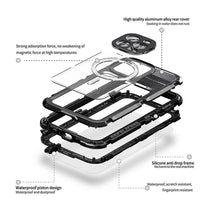 Buy IP68 Waterproof Phone Case, Compatible with Magsafe, Built in Screen Protector, 14FT Shockproof, Rugged Metal Full Body Aluminum Cover - Kayden at Caseles-iPhone 16 Pro Max, Black