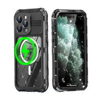 Buy IP68 Waterproof Phone Case, Compatible with Magsafe, Built in Screen Protector, 14FT Shockproof, Rugged Metal Full Body Aluminum Cover - Kayden at Caseles-iPhone 16 Pro Max, Black