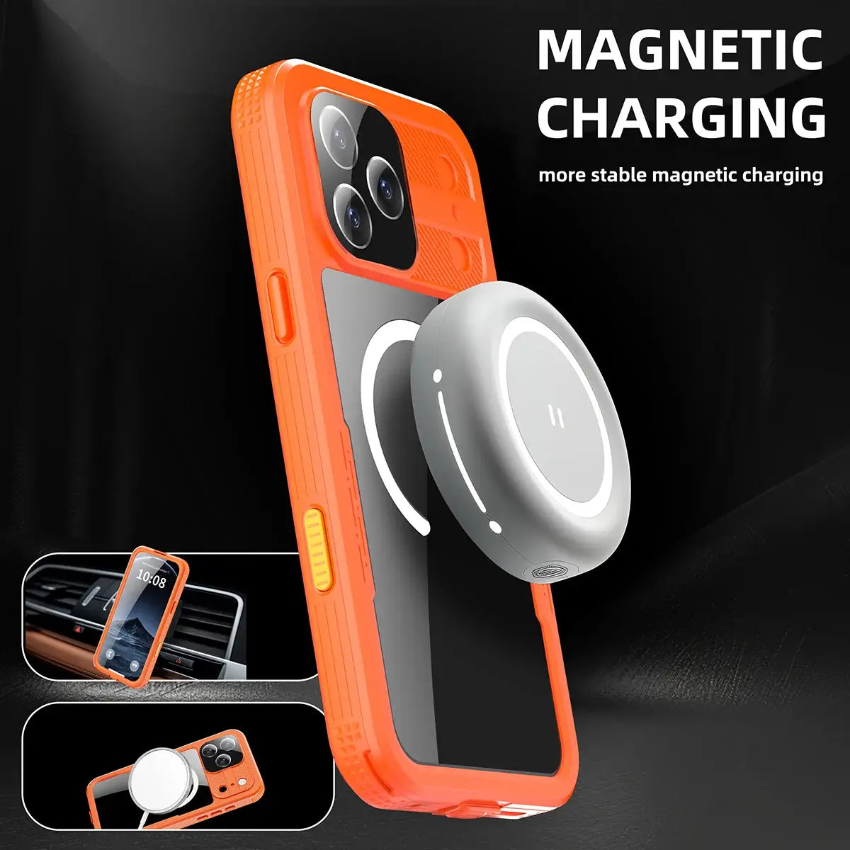 Buy IP68 Waterproof Phone Case, Compatible with Magsafe, Built in Screen Protector, 14FT Shockproof, Rugged Metal Full Body Aluminum Cover - Kayden at Caseles-iPhone 17 Pro Max, Black