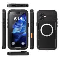Buy IP68 Waterproof Phone Case, Compatible with Magsafe, Built in Screen Protector, 14FT Shockproof, Rugged Metal Full Body Aluminum Cover - Kayden at Caseles-iPhone 17 Pro Max, Black