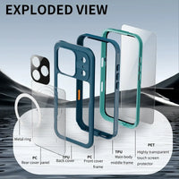 Buy IP68 Waterproof Phone Case, Compatible with Magsafe, Built in Screen Protector, 14FT Shockproof, Rugged Metal Full Body Aluminum Cover - Kayden at Caseles-iPhone 17 Pro Max, Black