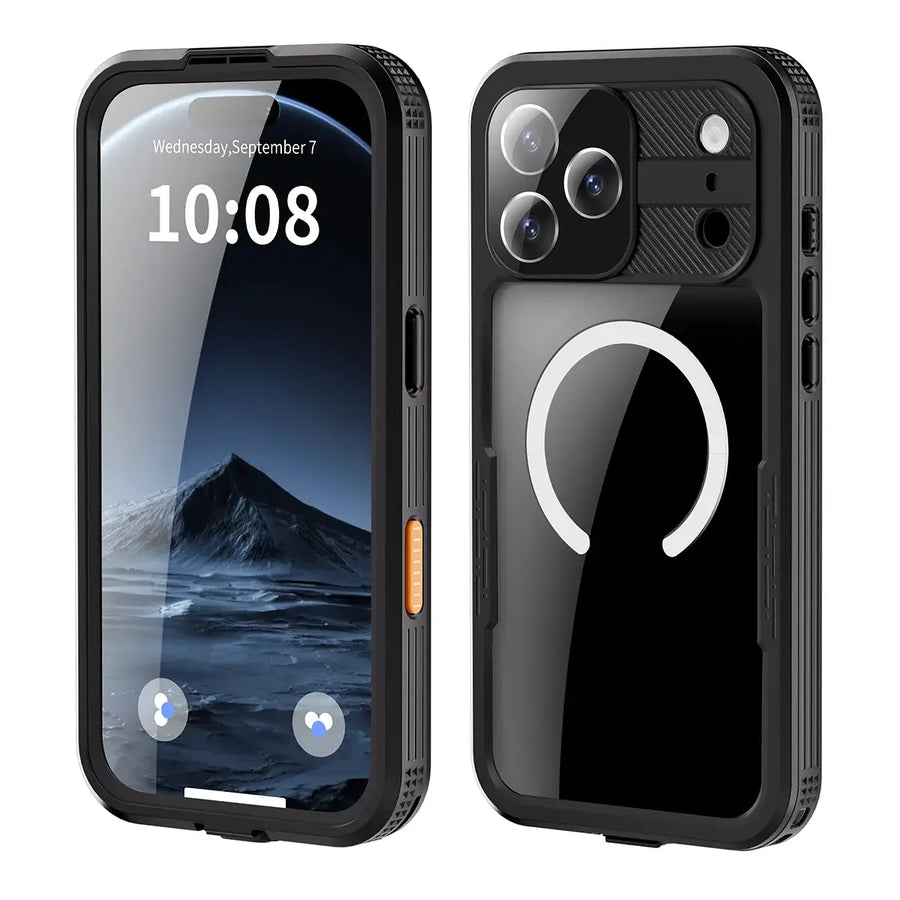 Buy IP68 Waterproof Phone Case, Compatible with Magsafe, Built in Screen Protector, 14FT Shockproof, Rugged Metal Full Body Aluminum Cover - Kayden at Caseles-iPhone 17 Pro Max, Black