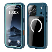 Buy IP68 Waterproof Phone Case, Compatible with Magsafe, Built in Screen Protector, 14FT Shockproof, Rugged Metal Full Body Aluminum Cover - Kayden at Caseles-iPhone 17 Pro Max, Blue