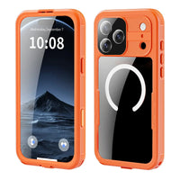 Buy IP68 Waterproof Phone Case, Compatible with Magsafe, Built in Screen Protector, 14FT Shockproof, Rugged Metal Full Body Aluminum Cover - Kayden at Caseles-iPhone 17 Pro Max, Orange