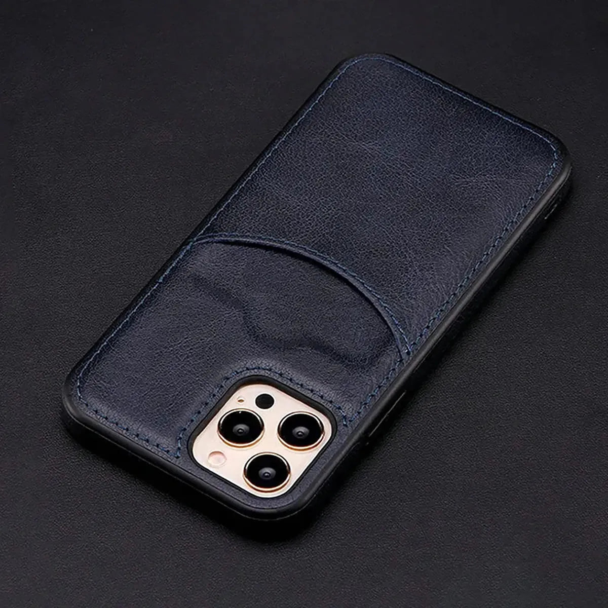 Buy Caseles Luxury Leather Case for iPhone, Ultra-Thin Business Style Phone Cover with TPU Bumper, Camera & Screen Protection, Shockproof and Slim Fit,Kevin at Caseles-iPhone 16 Pro Max, Kevin-Blue