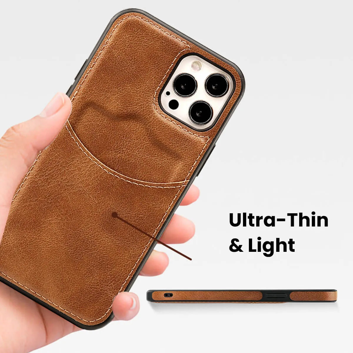 Buy Caseles Luxury Leather Case for iPhone, Ultra-Thin Business Style Phone Cover with TPU Bumper, Camera & Screen Protection, Shockproof and Slim Fit,Kevin at Caseles-iPhone 16 Pro Max, Kevin-Brown
