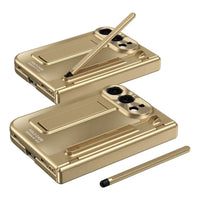 Buy Heavy-Duty Case with Integrated Stylus Slot, Metal CD Camera Ring, Built-In Stand & 360° Drop Defense - KILO at Caseles-iPhone Ultra, Gold