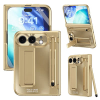 Buy Heavy-Duty Case with Integrated Stylus Slot, Metal CD Camera Ring, Built-In Stand & 360° Drop Defense - KILO at Caseles-iPhone Ultra, Gold