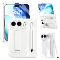Buy Heavy-Duty Case with Integrated Stylus Slot, Metal CD Camera Ring, Built-In Stand & 360° Drop Defense - KILO at Caseles-iPhone Ultra, White