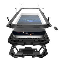 Buy Military Grade Magnetic Case for iPhone 17 Series, Full-Body Armor with Screen Protector, 360° Rotatable Kickstand & Lens Guard - Knox at Caseles-iPhone 17 Pro Max, Black